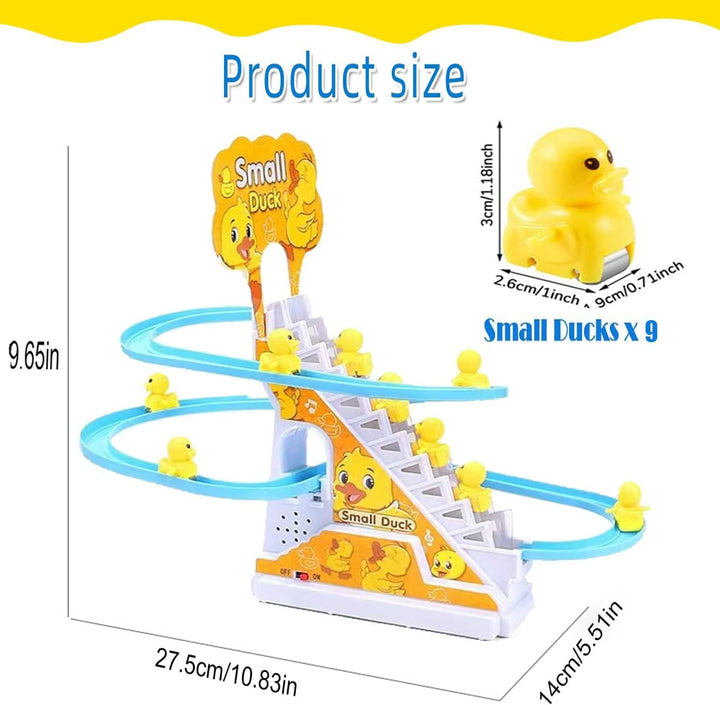 DIY Electric Duck & Penguin Stair Climber - Musical & Light-Up Educational Toy for Kids