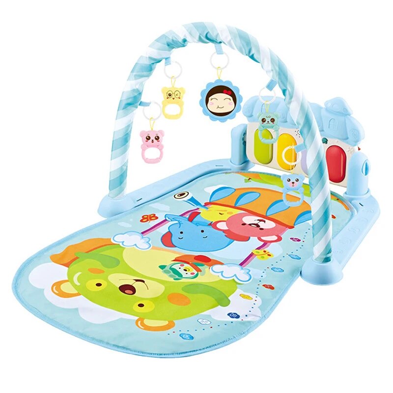 3-in-1 Multifunctional Baby Music Play Mat with Keyboard & Linkable Toys - Suitable for Ages 0-18 Months
