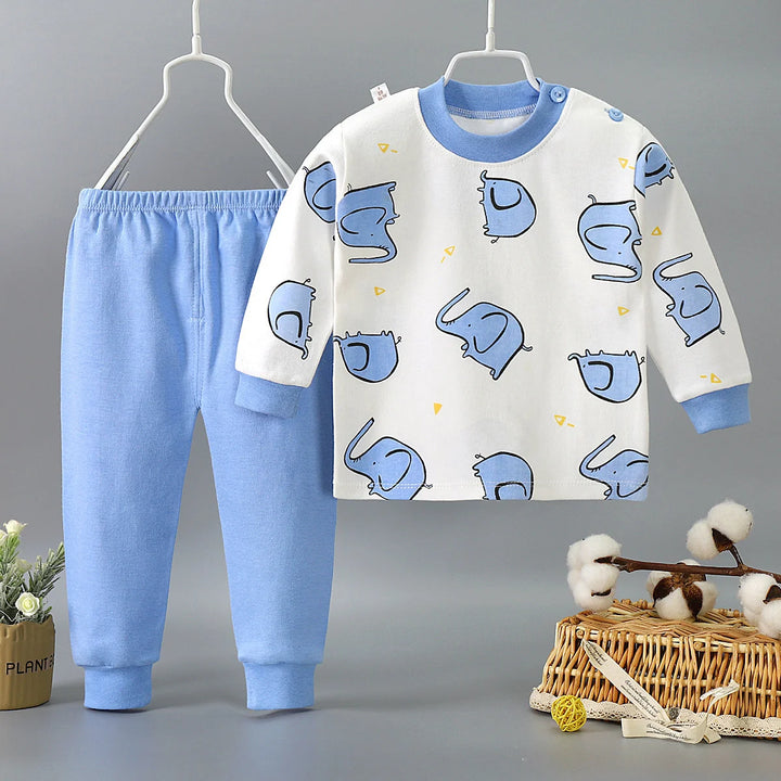 Cozy Cartoon Pajama Suits for Kids - Cotton Sleepwear for Spring & Autumn