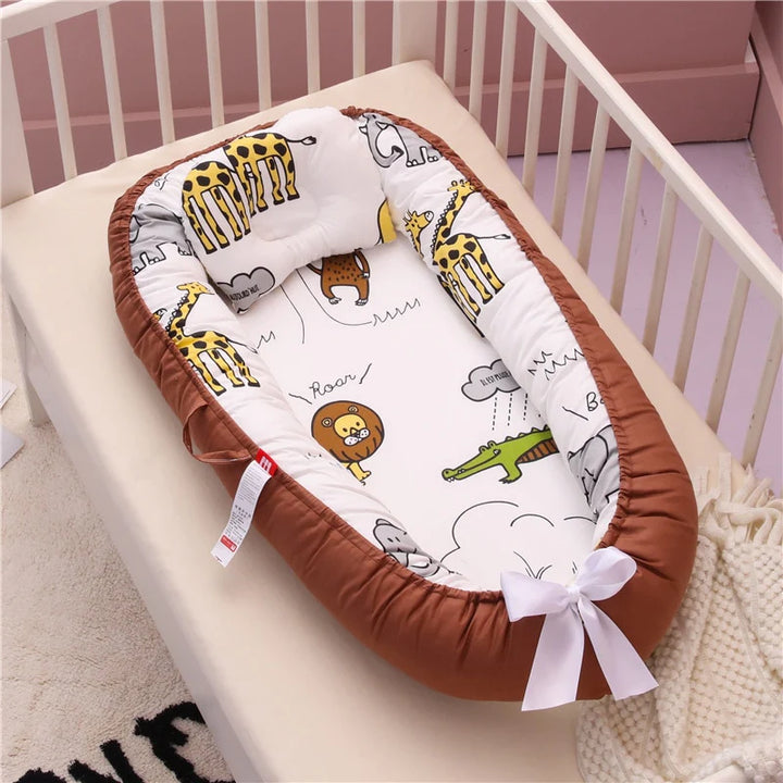 Deluxe Baby Lounger: Breathable Newborn Snuggle Bed for Safe Sleep