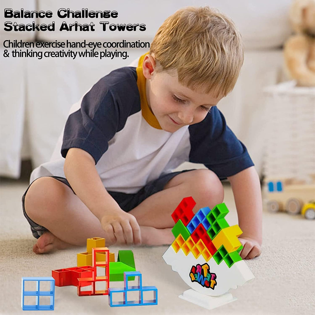 Balance Builders: Juego de apilamiento de torres Tetra en 3D para el desarrollo psicomotor de los niños 