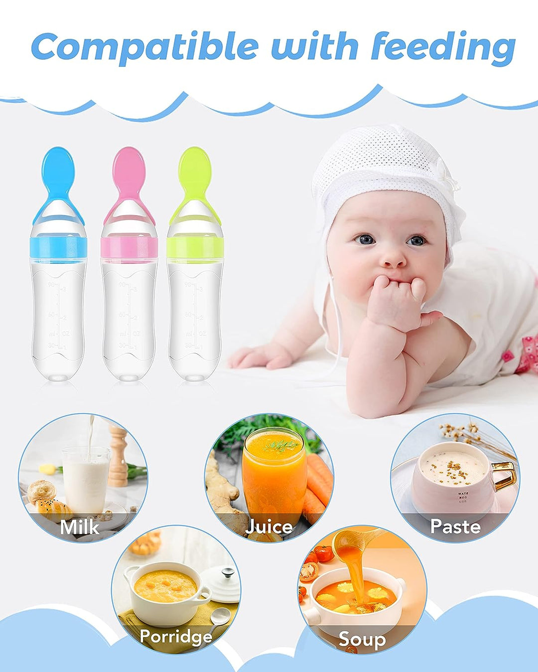 Alimentador de alimentos para bebés de silicona: solución de alimentación conveniente, segura y versátil para bebés 