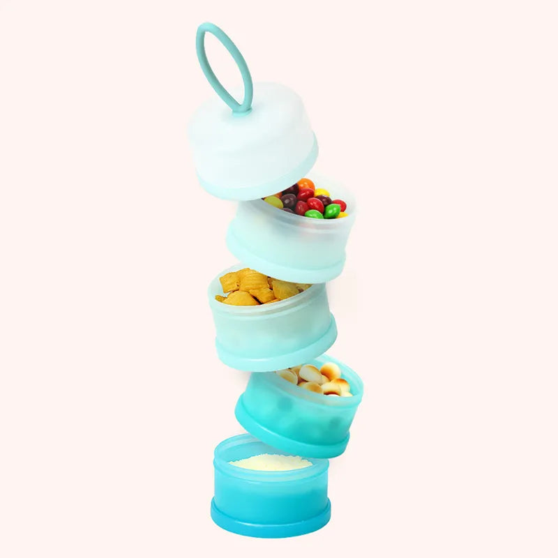 Dispensador de leche en polvo para bebés, apilable, inteligente y antiderrames: solución de alimentación para bebés cómoda y sin complicaciones 
