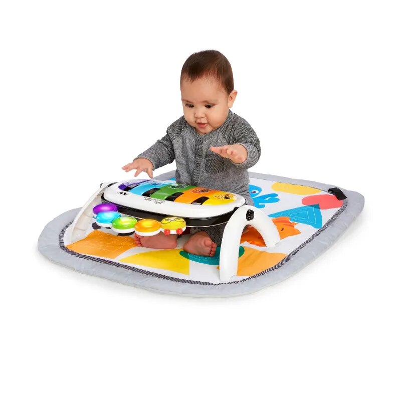 4-in-1 Tunes Music & Language Play Gym - Piano Tummy Time Activity Mat with Bed Bases & Frames