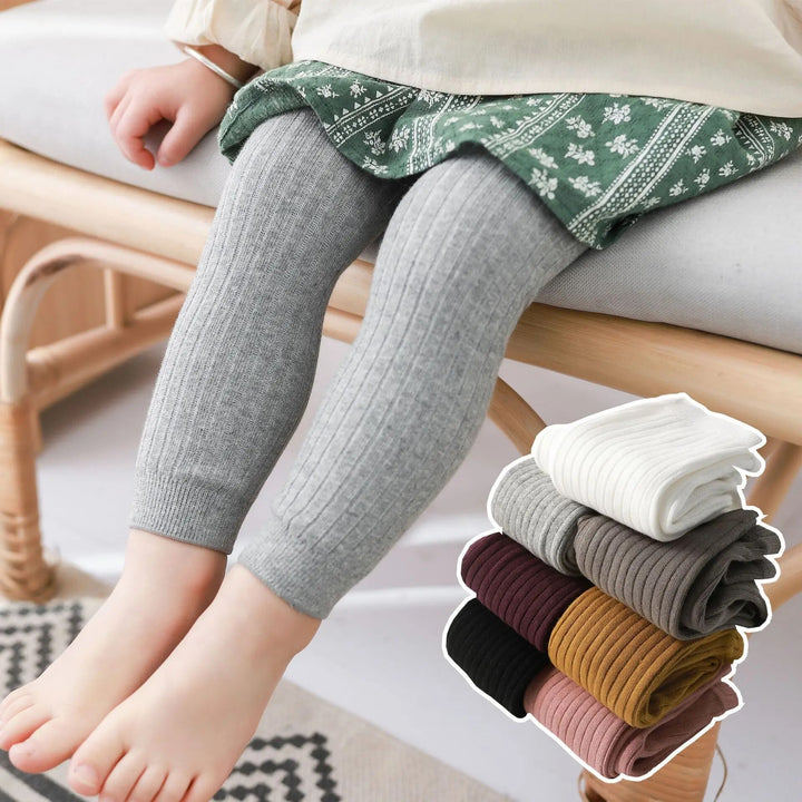 Pantalones de punto de algodón de verano para bebés - Leggings elásticos sólidos para niños y niñas (0-6 años 