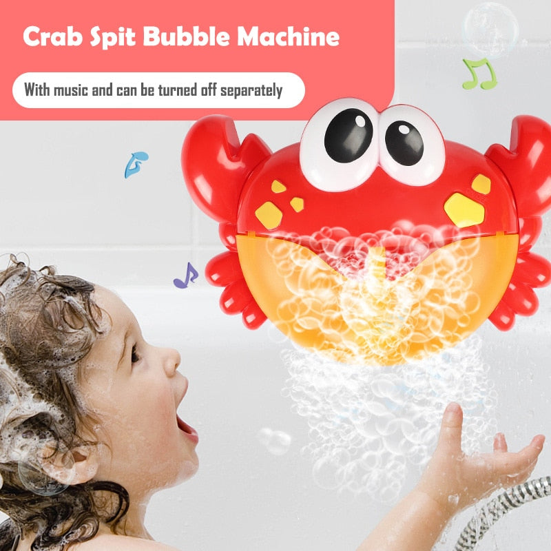 Máquina musical de burbujas de cangrejo y rana: juguete de baño y piscina lleno de diversión para niños 